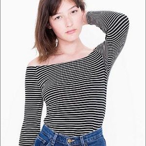 American Apparel Striped Carmen Top